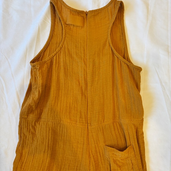 Jetty Women’s Mustard Yellow Sleeveless Romper XS – Pockets, Back Zipper, Casual - Picture 8 of 8